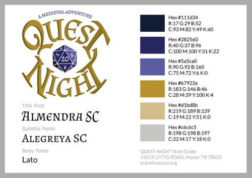 Quest Night Style Guide